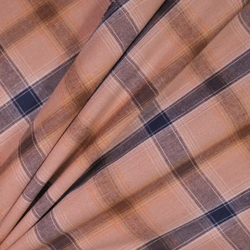 China Fabric for Shirt,Skirt,Cropped V-Neck Shirt,Big Pockets Shirt Dress Yarn Dyed Check Woven Blended Fabric Cotton Rayon coffee-darkgrey color buy from China wholesaler bulk order at wholesale price free worldwide shipping Alibaba