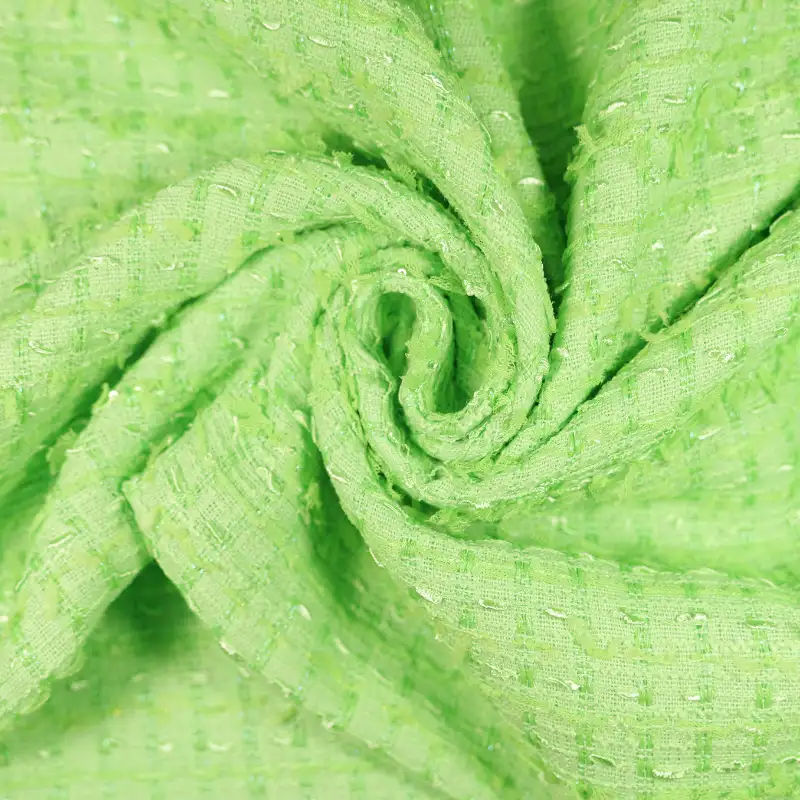 China Fabric for Skirt,Over Shirt Chanel-Style Fabric Woolen Polyester green color buy from China wholesaler bulk order at wholesale price free worldwide shipping Alibaba