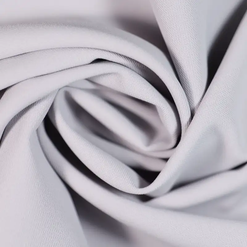 China Fabric for Shirt,Blazer Polyester/Rayon Plain Woven Blended Fabric Polyester Spandex grey color buy from China wholesaler bulk order at wholesale price free worldwide shipping Alibaba