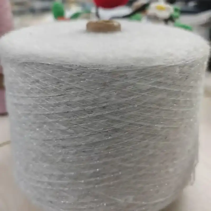 China Yarn for Open Cardigan (Sweater),Full-Zipper Cardigan (Sweater),Half-Zipper Cardigan (Sweater),Shirt Long Sleeve Button (Sweater) Mossy Yarn Fancy Yarn Acrylic Wool Polyester Metal Sequin white color buy from China wholesaler bulk order at wholesale price free worldwide shipping Alibaba