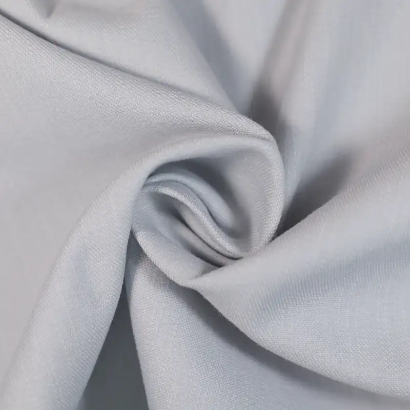 China Fabric for Shirt TC Poplin Woven Blended Fabric Cotton Polyester Linen Spandex grey color buy from China wholesaler bulk order at wholesale price free worldwide shipping Alibaba