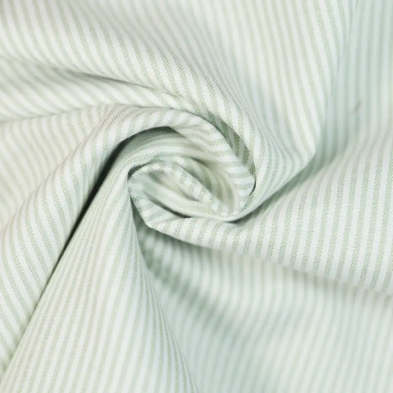 China Fabric for Shirt,Skirt Yarn Dyed Stripe Woven Blended Fabric Cotton Polyester green color buy from China wholesaler bulk order at wholesale price free worldwide shipping Alibaba