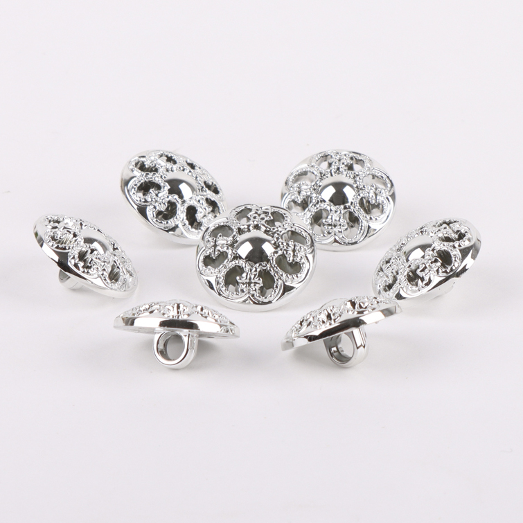 Silver 1 holes Plastic Button for Denim Jackets,Jackets,Sweaters buy garments accessories in bulk from China wholesaler at wholesale price free worldwide shipping Alibaba