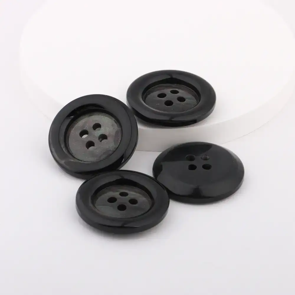 Black 4 holes Resin Button for Overcoat buy garments accessories in bulk from China wholesaler at wholesale price free worldwide shipping Alibaba