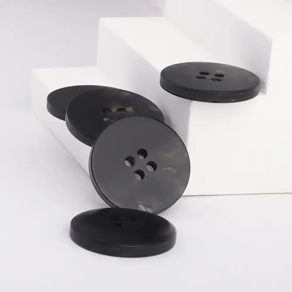 Black 4 holes Resin Button for Overcoat buy garments accessories in bulk from China wholesaler at wholesale price free worldwide shipping Alibaba