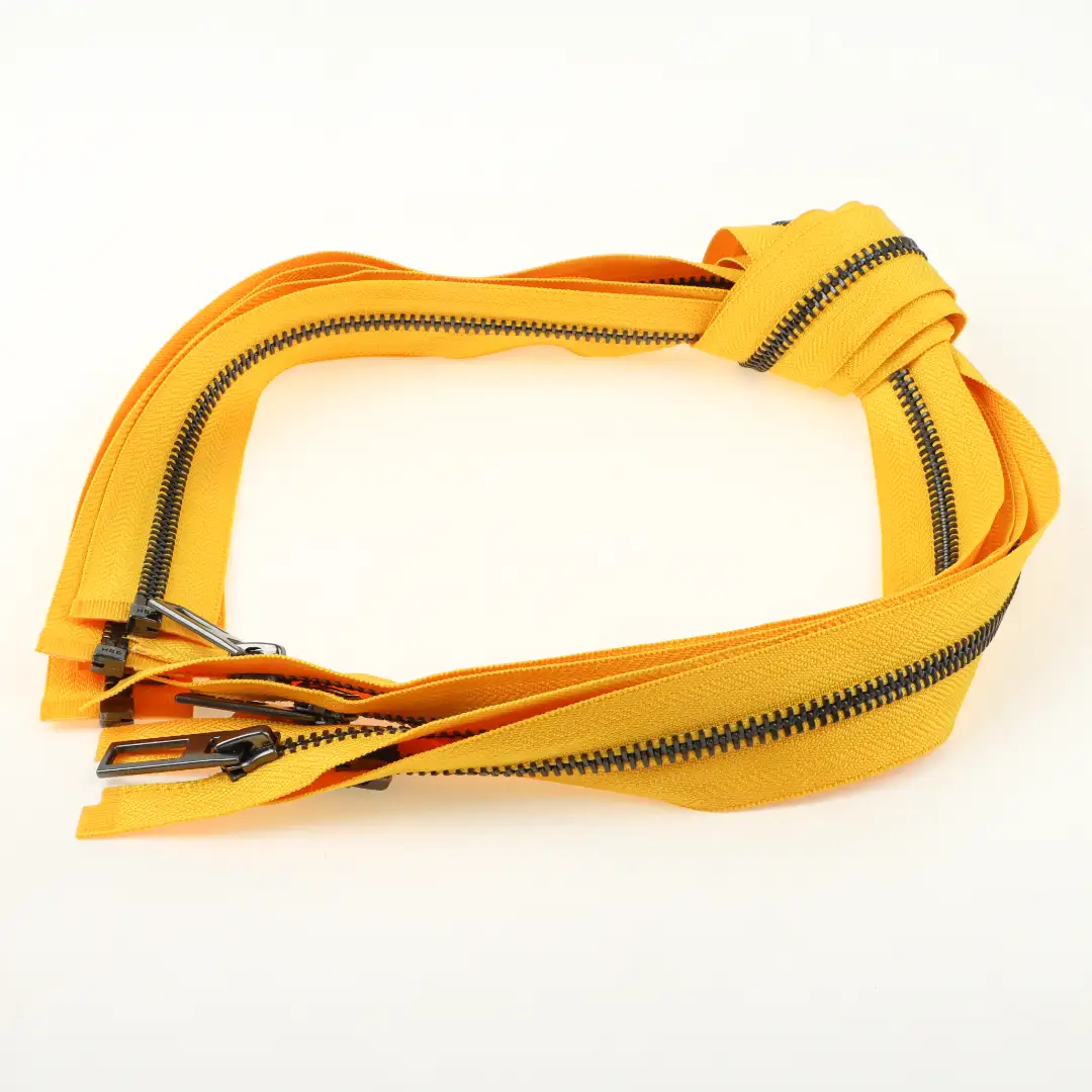 Yellow Open Metal Zippers Zipper for Overcoat buy garments accessories in bulk from China wholesaler at wholesale price free worldwide shipping Alibaba