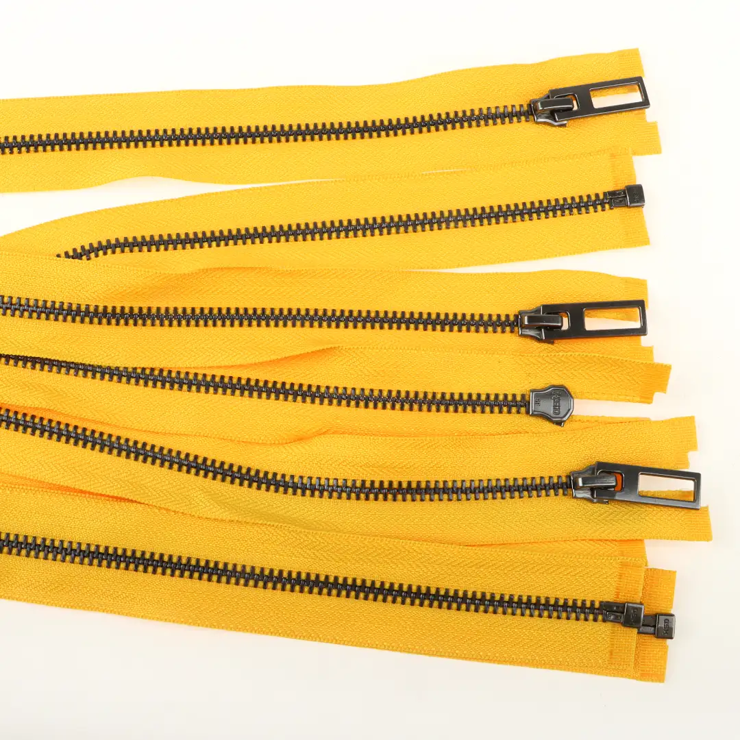 Yellow Open Metal Zippers Zipper for Overcoat buy garments accessories in bulk from China wholesaler at wholesale price free worldwide shipping Alibaba