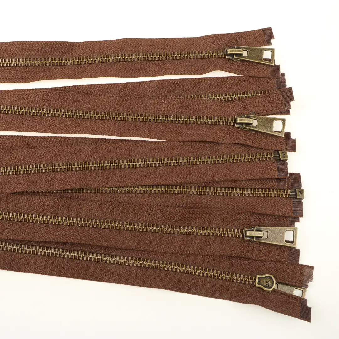 Brown Open Metal Zippers Zipper for Overcoat buy garments accessories in bulk from China wholesaler at wholesale price free worldwide shipping Alibaba