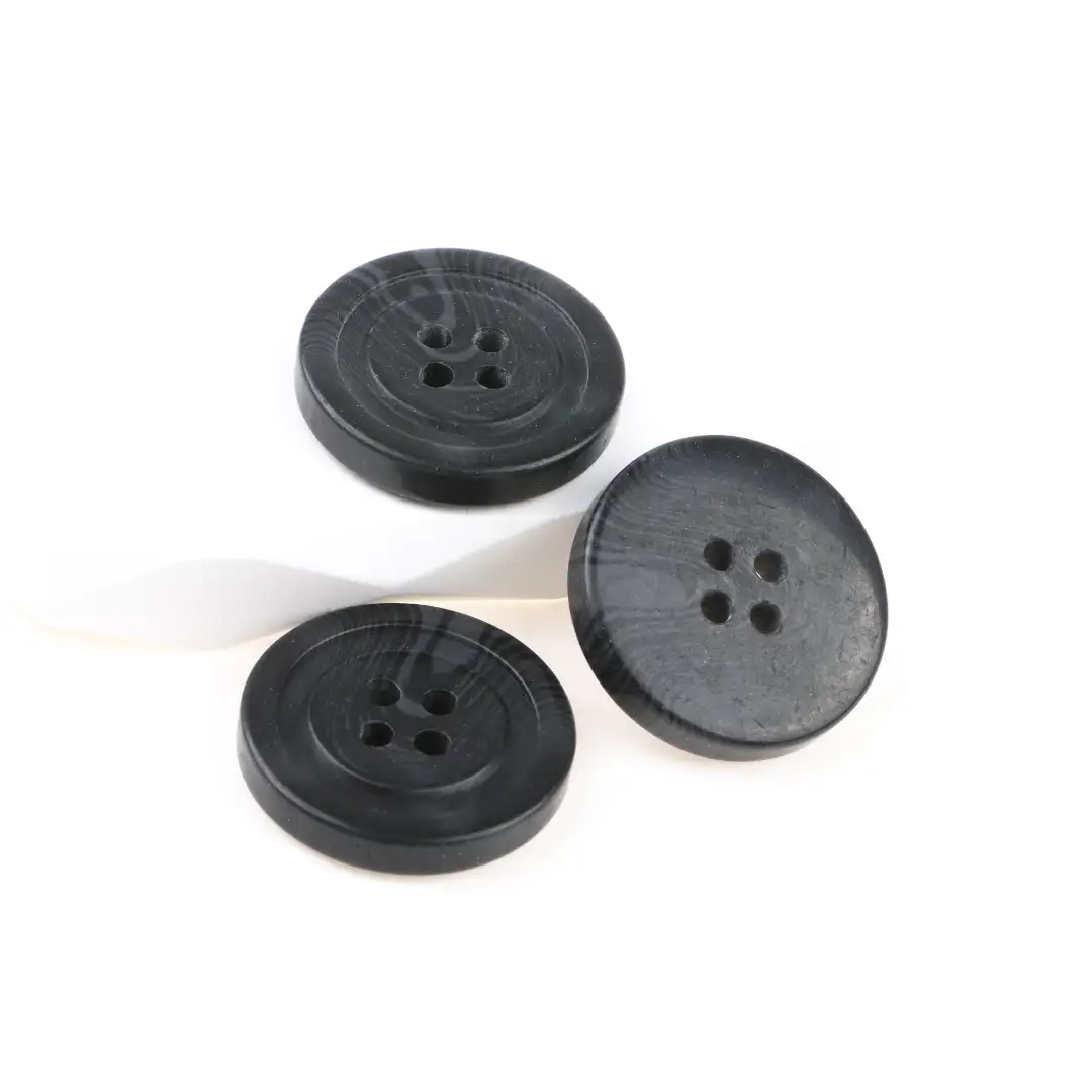 Black 4 holes Resin Button for Jackets buy garments accessories in bulk from China wholesaler at wholesale price free worldwide shipping Alibaba