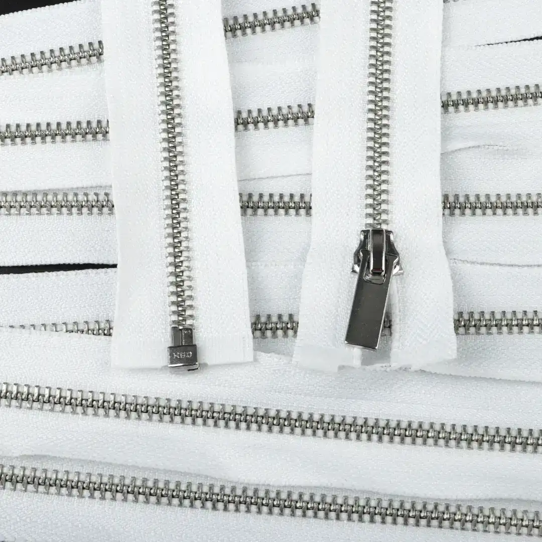 White Open Metal Zippers Zipper for Overcoat buy garments accessories in bulk from China wholesaler at wholesale price free worldwide shipping Alibaba