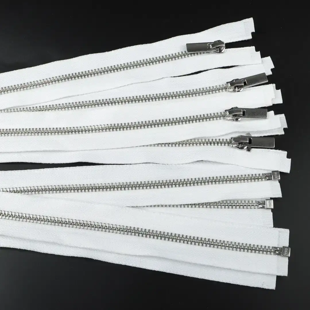 White Open Metal Zippers Zipper for Overcoat buy garments accessories in bulk from China wholesaler at wholesale price free worldwide shipping Alibaba