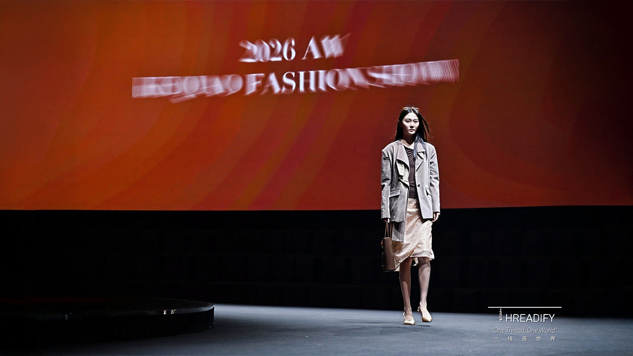 Threadify launched new product design at 2026AW Keqiao Fashion Week autumn winter collection with theme color brown
