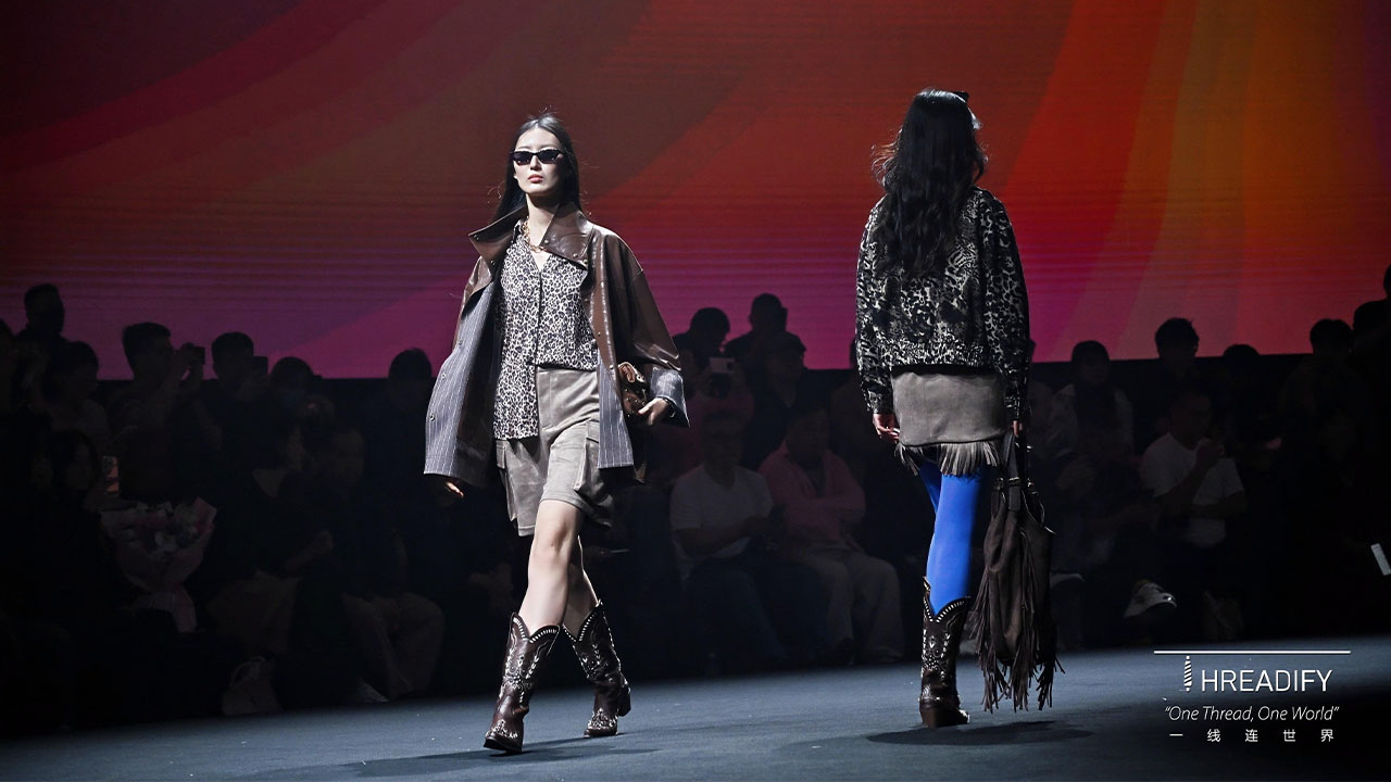 Threadify launched new product design at 2026AW Keqiao Fashion Week autumn winter collection with brown theme color