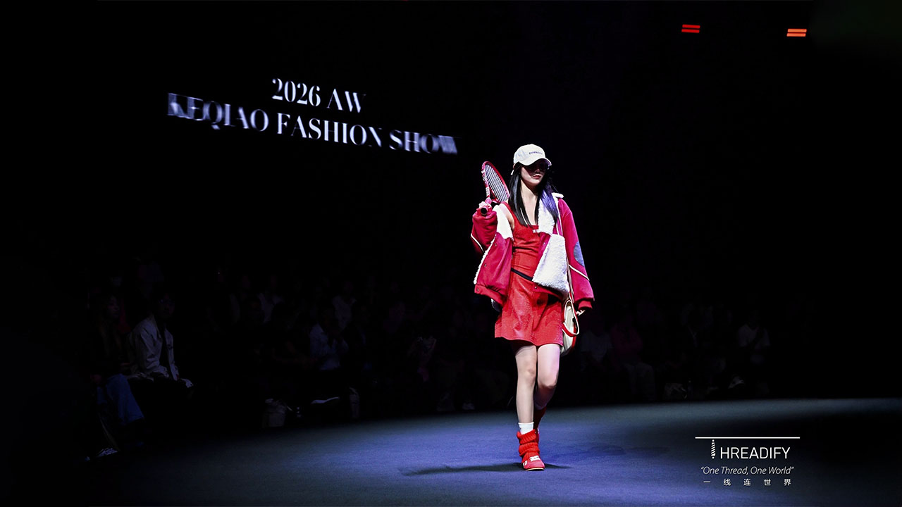 Threadify launched new product design at 2026AW Keqiao Fashion Week autumn winter collection with red theme color