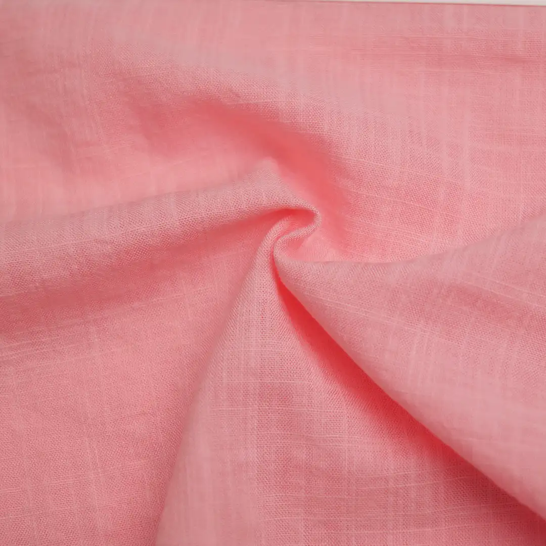 China Fabric for Blouse Cotton/Rayon Plain Woven Blended Fabric Cotton Rayon Pink color buy from China wholesaler bulk order at wholesale price free worldwide shipping Alibaba