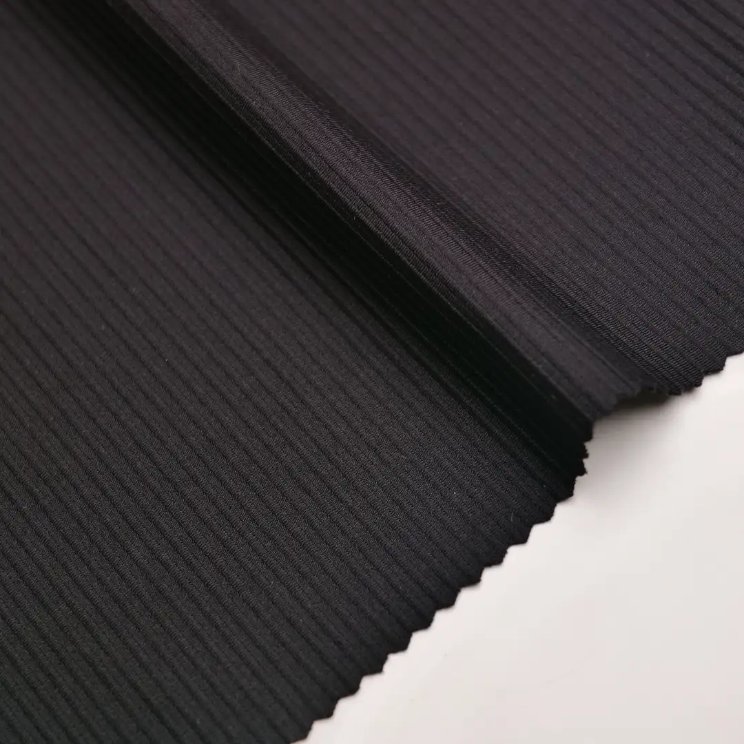 China Fabric for Jackets,Bomber jacket Ottoman Knit Fabric Polyester Spandex Black color buy from China wholesaler bulk order at wholesale price free worldwide shipping Alibaba