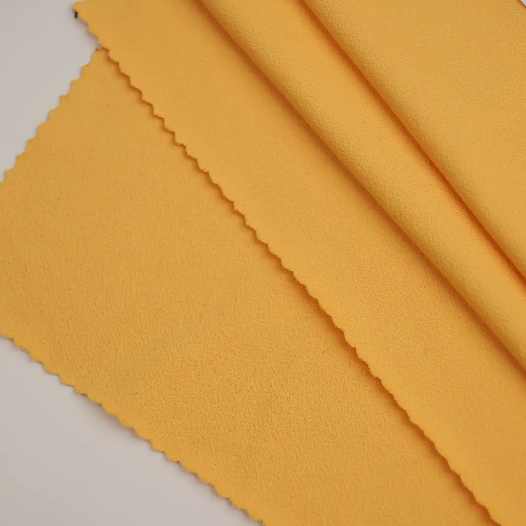 China Fabric for T-Shirt,Polo Shirt,Yoga Clothes Interlock Knit Fabric Polyester Spandex Solid- Yellow color buy from China wholesaler bulk order at wholesale price free worldwide shipping Alibaba