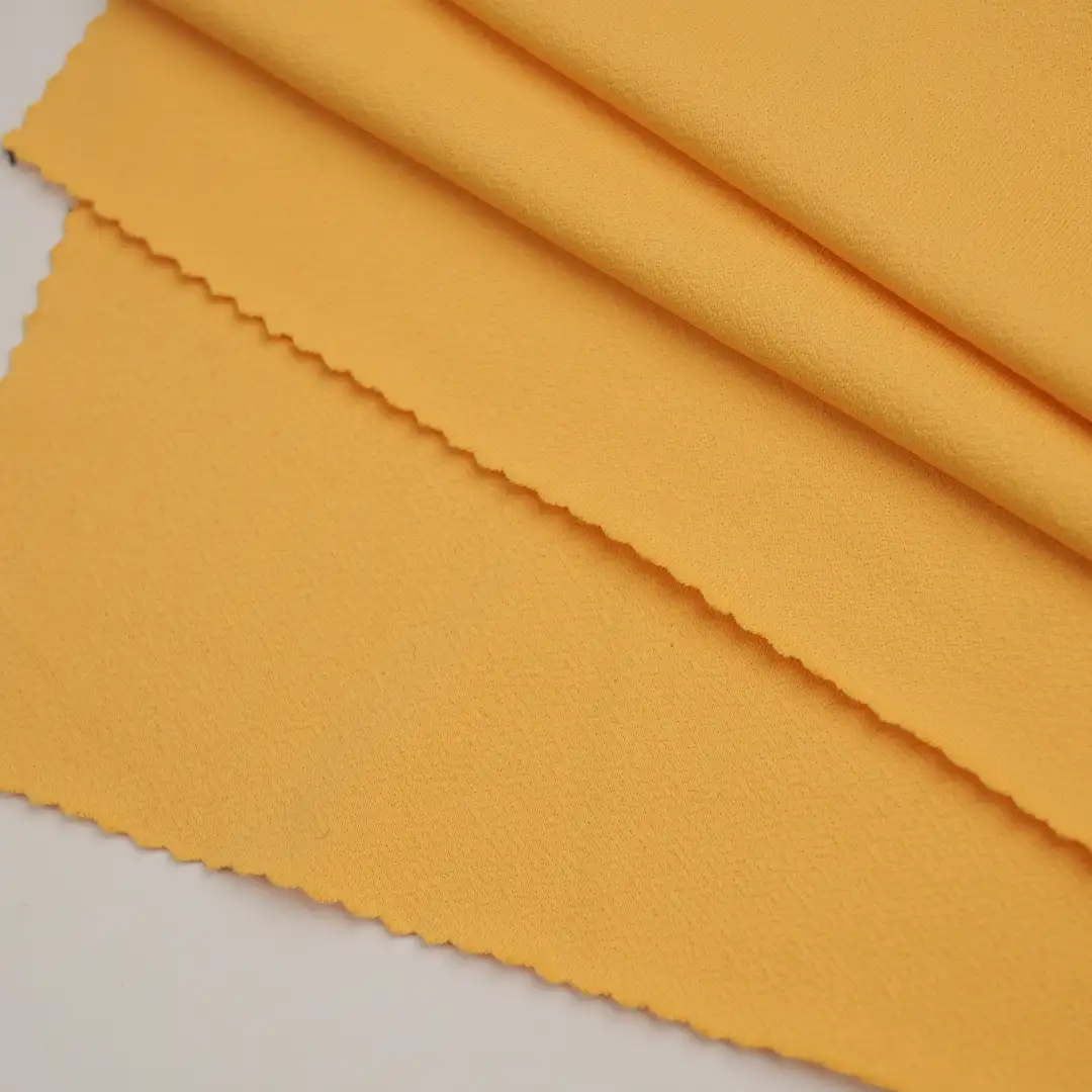 China Fabric for T-Shirt,Polo Shirt,Yoga Clothes Interlock Knit Fabric Polyester Spandex Solid- Yellow color buy from China wholesaler bulk order at wholesale price free worldwide shipping Alibaba