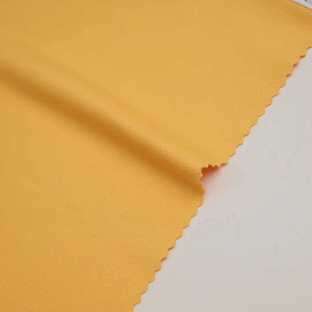 China Fabric for T-Shirt,Polo Shirt,Yoga Clothes Interlock Knit Fabric Polyester Spandex Solid- Yellow color buy from China wholesaler bulk order at wholesale price free worldwide shipping Alibaba