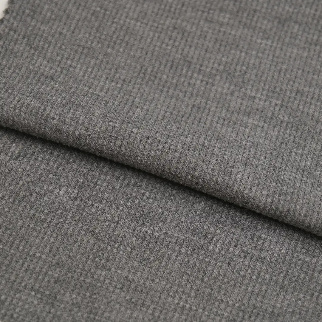 China Fabric for Hoodie,Pajamas,Loungewear Waffle Knit Fabric Polyester Rayon Spandex Melange Color color buy from China wholesaler bulk order at wholesale price free worldwide shipping Alibaba