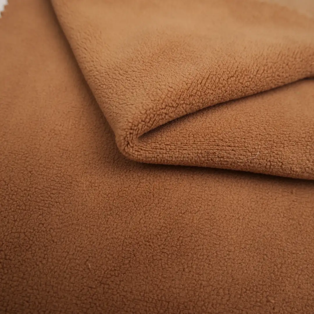 China Fabric for Hoodie,Pajamas,Loungewear Coral Fleece Knit Fabric Polyester Spandex Brown color buy from China wholesaler bulk order at wholesale price free worldwide shipping Alibaba