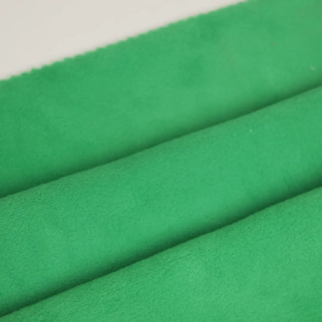 China Fabric for Overcoat,Hoodie  (Sweater),Loungewear Fleece Knit Fabric Polyester Spandex Green color buy from China wholesaler bulk order at wholesale price free worldwide shipping Alibaba