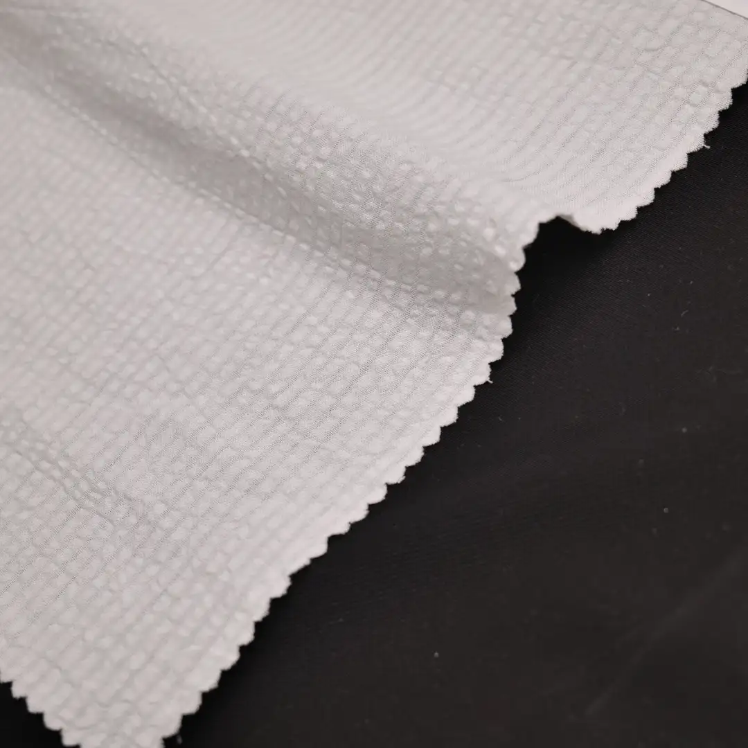 China Fabric for Blouse,Skirt,Over Shirt Cotton Seersucker Natural Woven Fabric Cotton White color buy from China wholesaler bulk order at wholesale price free worldwide shipping Alibaba