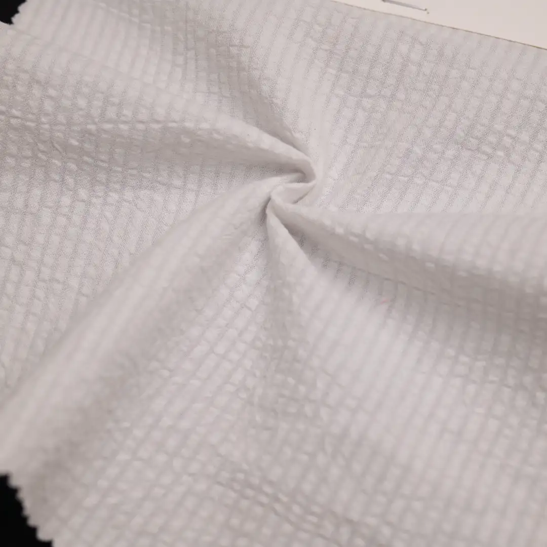 China Fabric for Blouse,Skirt,Over Shirt Cotton Seersucker Natural Woven Fabric Cotton White color buy from China wholesaler bulk order at wholesale price free worldwide shipping Alibaba