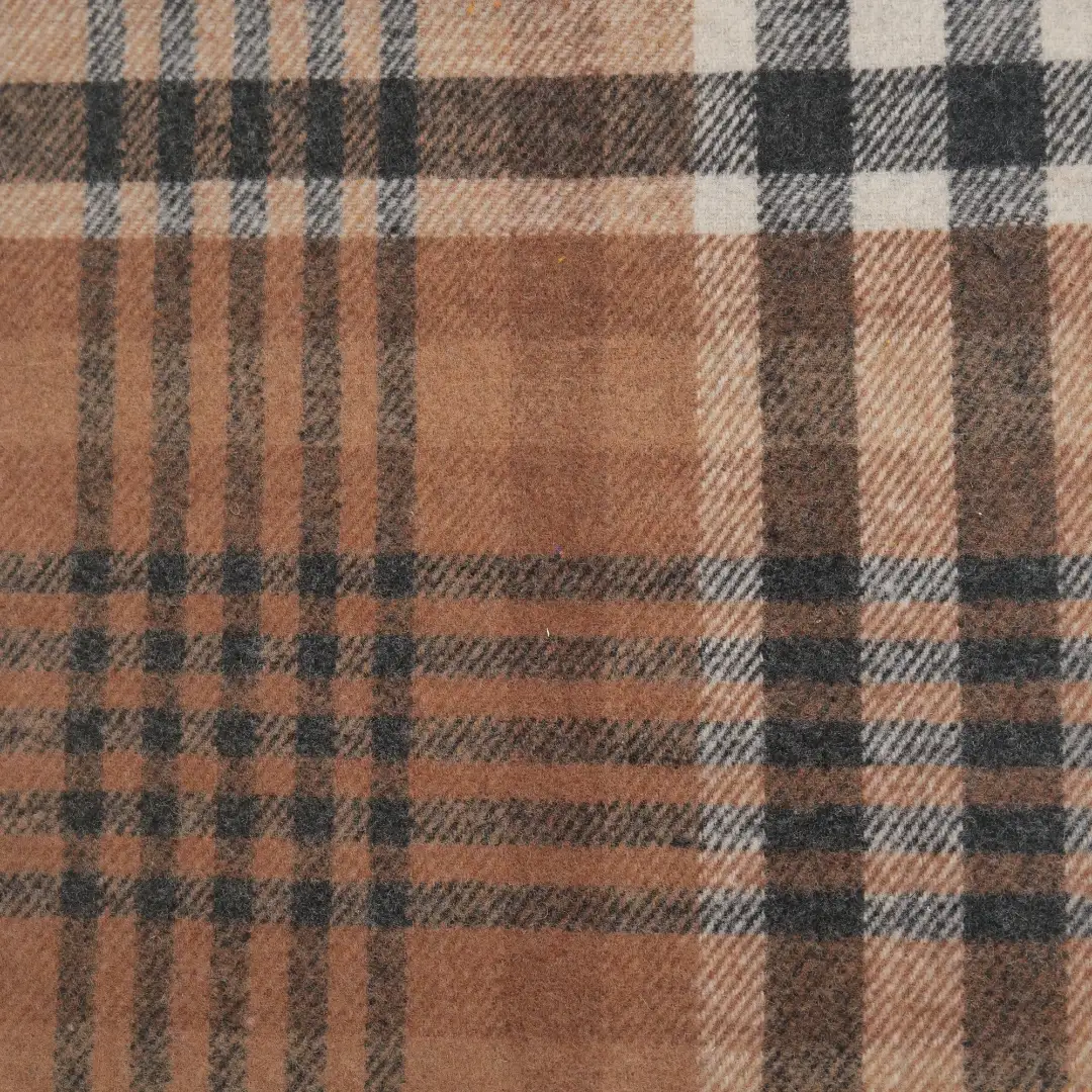 China Fabric for Trench Coat,Overcoat Knit Woolen Fabric Woolen Polyester Brown Check color buy from China wholesaler bulk order at wholesale price free worldwide shipping Alibaba