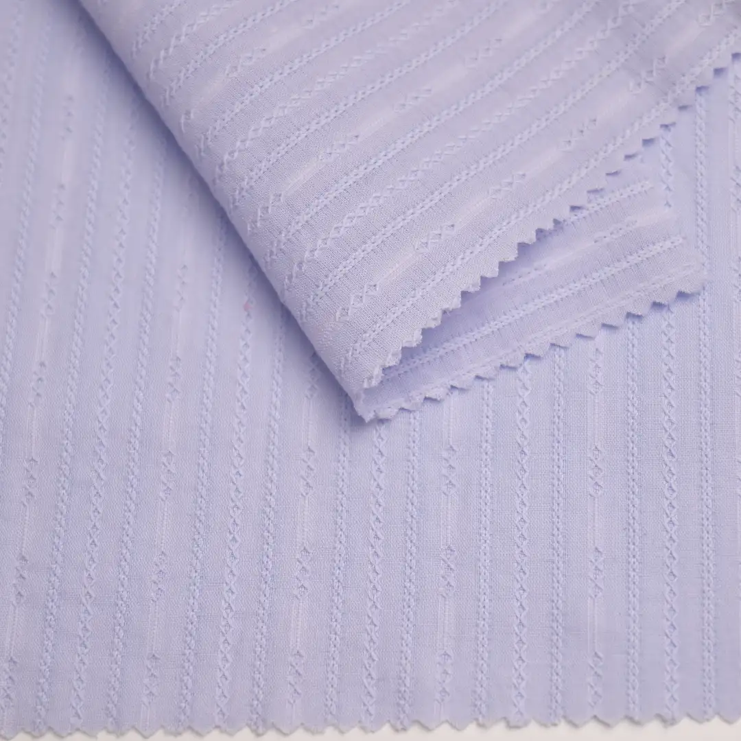 China Fabric for Blouse,Skirt,Over Shirt Cotton/Rayon Jacquard Woven Blended Fabric Cotton Rayon Blue color buy from China wholesaler bulk order at wholesale price free worldwide shipping Alibaba