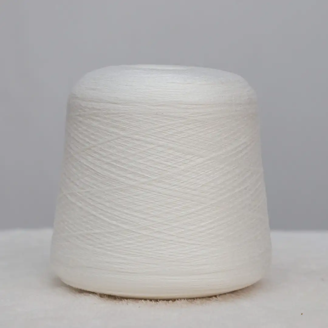 China Yarn for Shirt Long Sleeve Button (Sweater),Crew Neck Pullover (Sweater),Polo T-shirt (Sweater) Core Spun Yarn Regular Yarn Recycled Polyester PBT Viscose White color buy from China wholesaler bulk order at wholesale price free worldwide shipping Alibaba