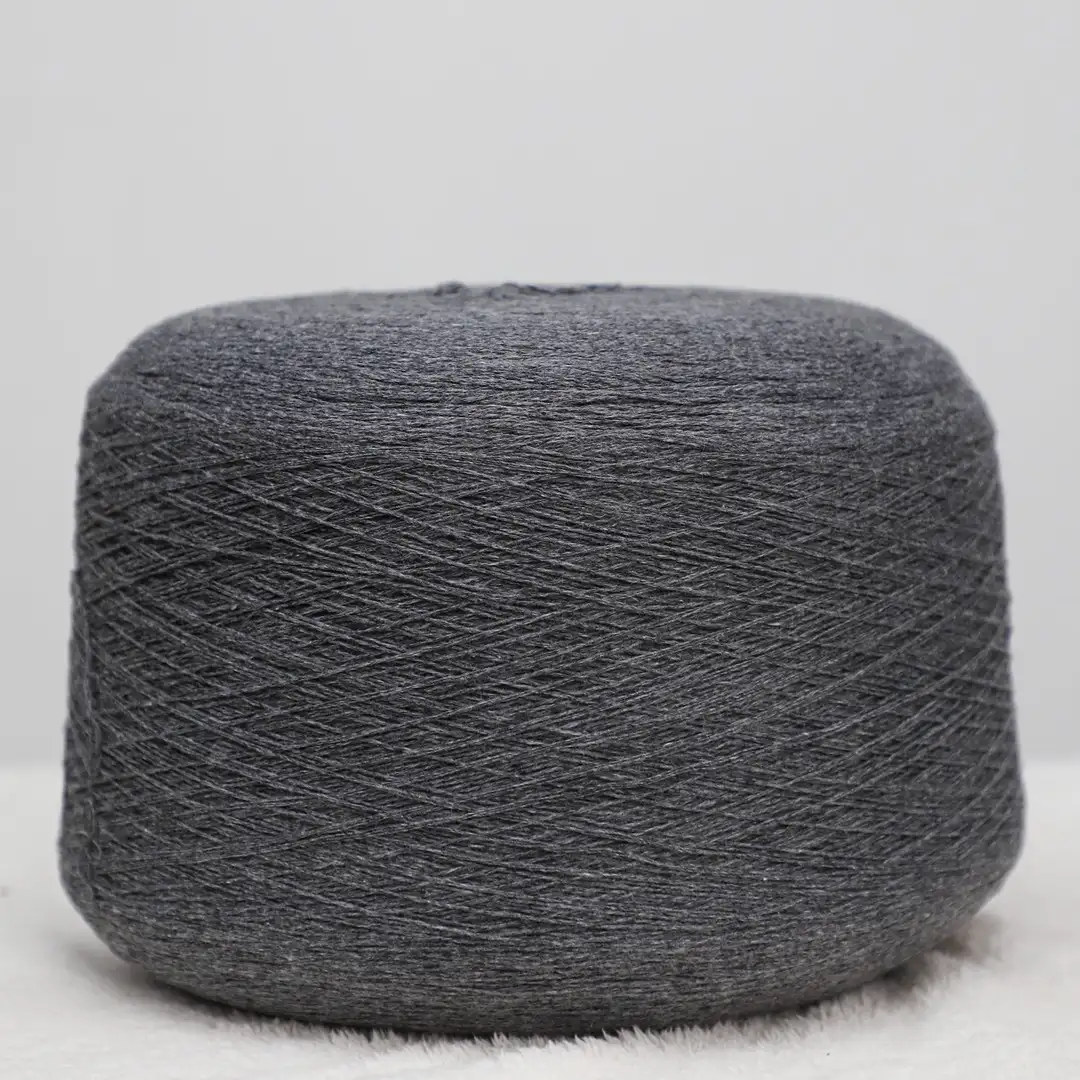 China Yarn for Half-Zipper Cardigan (Sweater),Knitted Jacket (Sweater),Hoodie  (Sweater) Ring Spun Regular Yarn BCI Cotton Recycled Polyester Wool Gray color buy from China wholesaler bulk order at wholesale price free worldwide shipping Alibaba