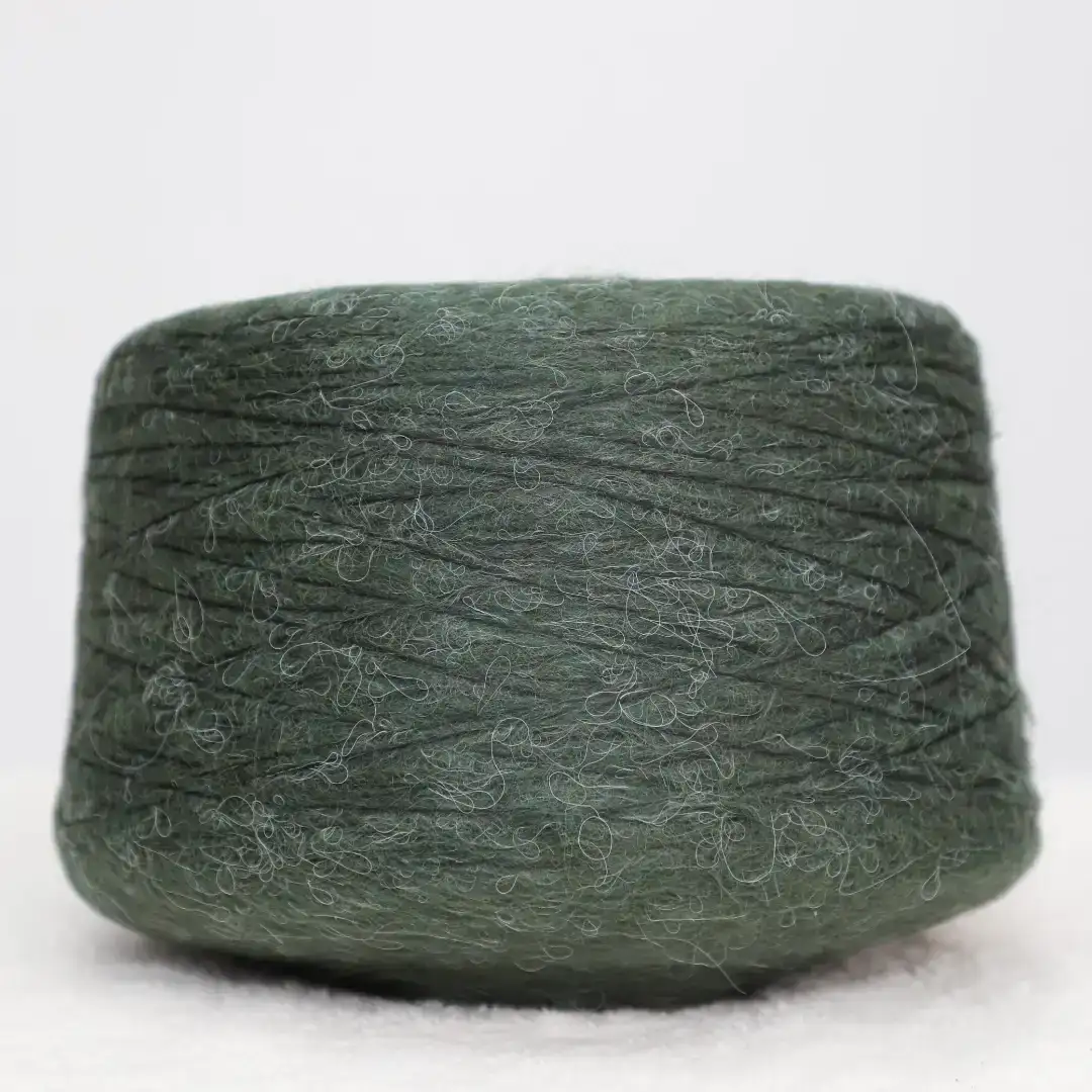 China Yarn for Ladies Vest (Sweater),Round Neck Pullover (Sweater) Air Spun Yarn Fancy Yarn Acrylic Recycled Polyester Nylon Green color buy from China wholesaler bulk order at wholesale price free worldwide shipping Alibaba