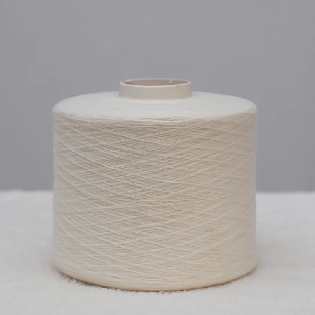 China Yarn for Half-Zipper Cardigan (Sweater),Crew Neck Pullover (Sweater),Polo T-shirt (Sweater) Ring Spun Regular Yarn Recycled Polyester Ivory color buy from China wholesaler bulk order at wholesale price free worldwide shipping Alibaba