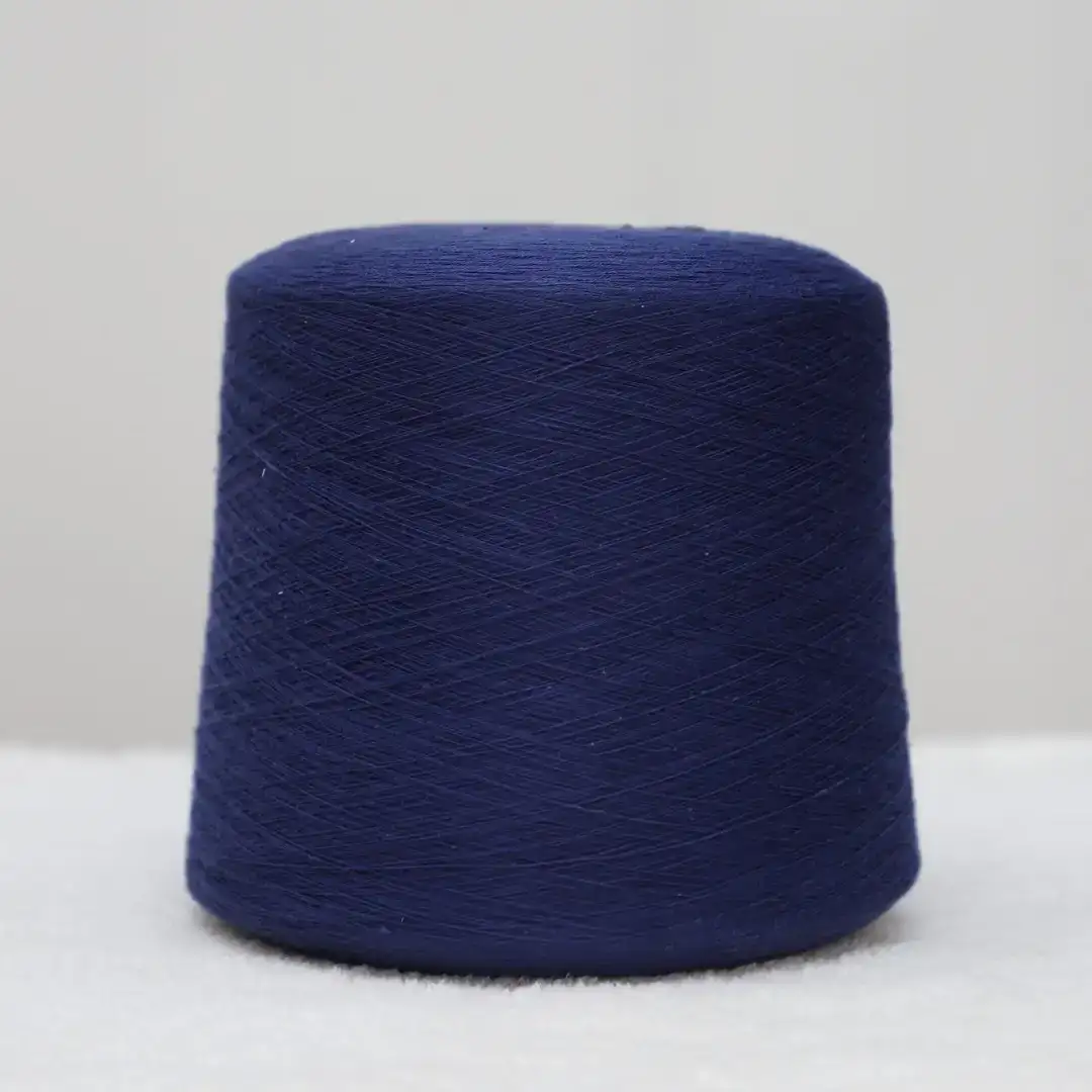 China Yarn for Crop Top Pullover (Sweater),Hoodie  (Sweater),Dresses (Cardigan Open) (Sweater),Dresses (Pullover) (Sweater),Skirt (Sweater) Semi-Worsted Spun Regular Yarn Cotton Dark Blue color buy from China wholesaler bulk order at wholesale price free worldwide shipping Alibaba