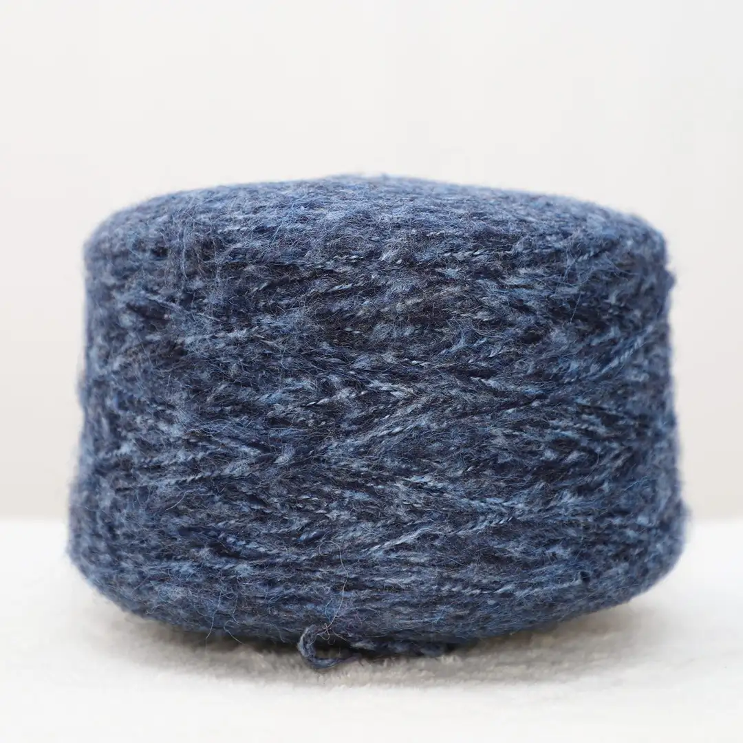 China Yarn for Crop Top Pullover (Sweater),Dresses (Cardigan Open) (Sweater) Mossy Yarn Fancy Yarn Polyester Acrylic Blue color buy from China wholesaler bulk order at wholesale price free worldwide shipping Alibaba