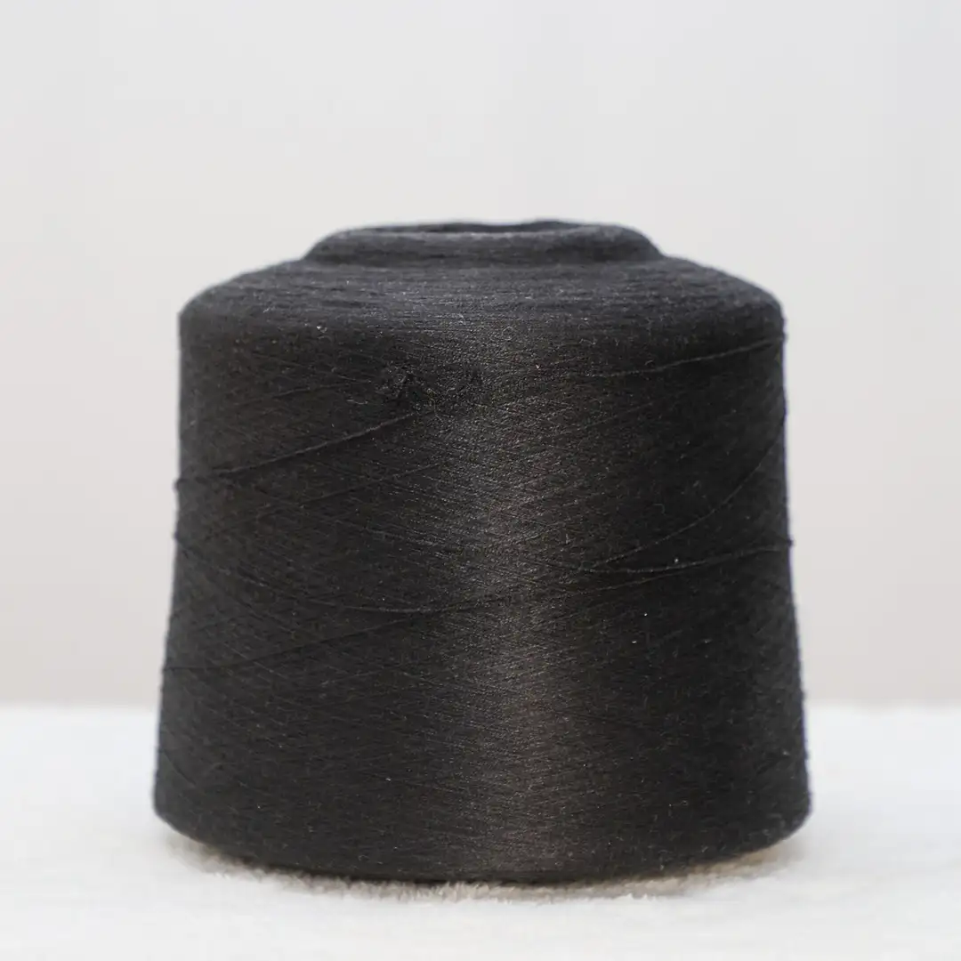 China Yarn for Shirt Long Sleeve Button (Sweater),Crew Neck Pullover (Sweater),Polo T-shirt (Sweater) Core Spun Yarn Regular Yarn Eco Vero PBT Nylon Black color buy from China wholesaler bulk order at wholesale price free worldwide shipping Alibaba