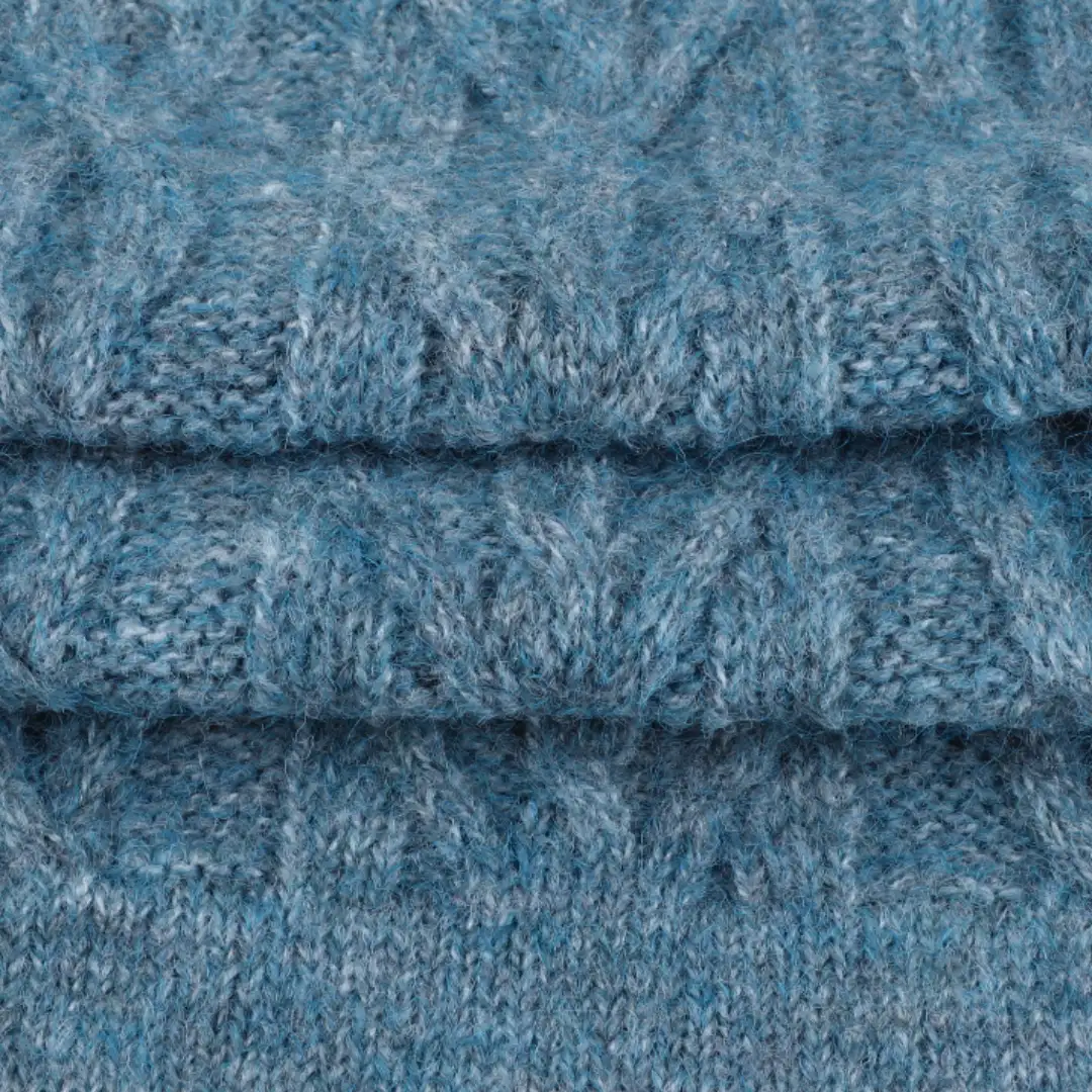 China Yarn for Crop Top Pullover (Sweater),Dresses (Cardigan Open) (Sweater) Mossy Yarn Fancy Yarn Polyester Recycled Polyester Acrylic Spandex Blue color buy from China wholesaler bulk order at wholesale price free worldwide shipping Alibaba