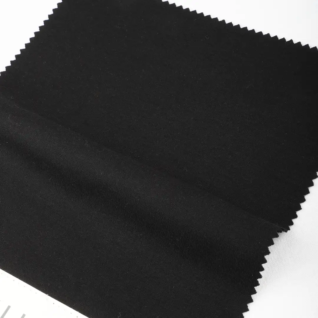 China Fabric for Blazer,Suit Trouser,Waistcoat Ponte Roma Knit Fabric Polyester Rayon Spandex Black color buy from China wholesaler bulk order at wholesale price free worldwide shipping Alibaba