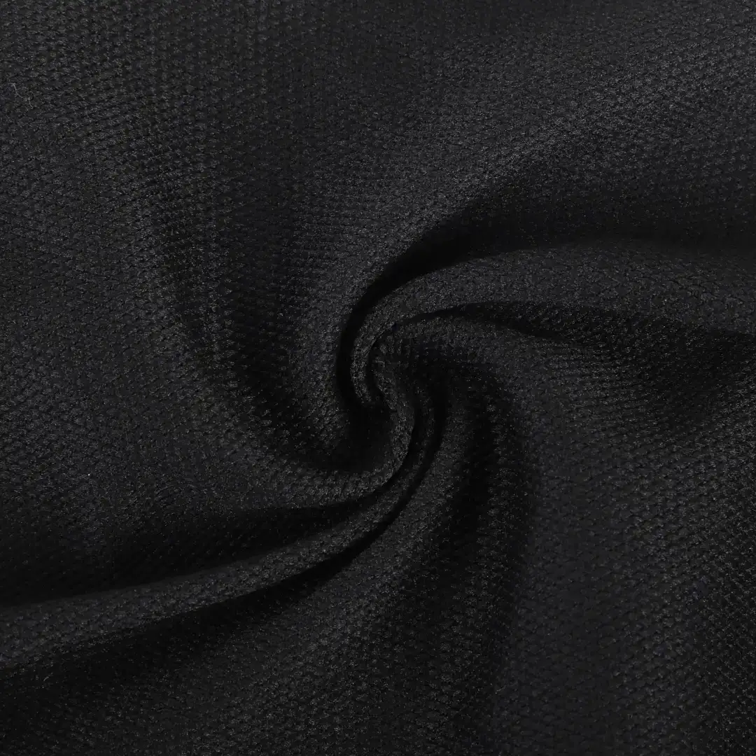 China Fabric for T-Shirt,Polo Shirt,Women Top,Hoodie,Pajamas,Yoga Clothes Pique Knit Fabric Polyester Black color buy from China wholesaler bulk order at wholesale price free worldwide shipping Alibaba