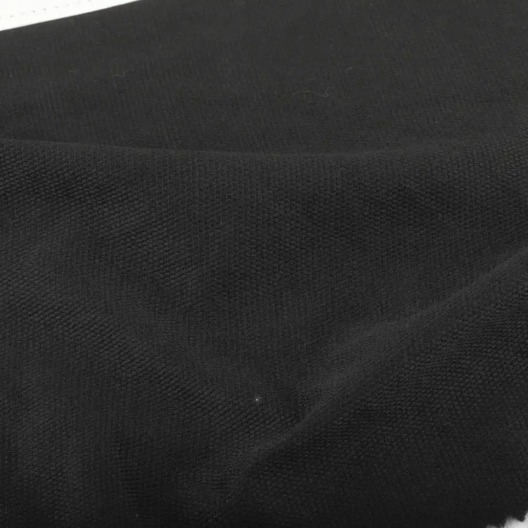 China Fabric for T-Shirt,Polo Shirt,Women Top,Hoodie,Pajamas,Yoga Clothes Pique Knit Fabric Polyester Black color buy from China wholesaler bulk order at wholesale price free worldwide shipping Alibaba