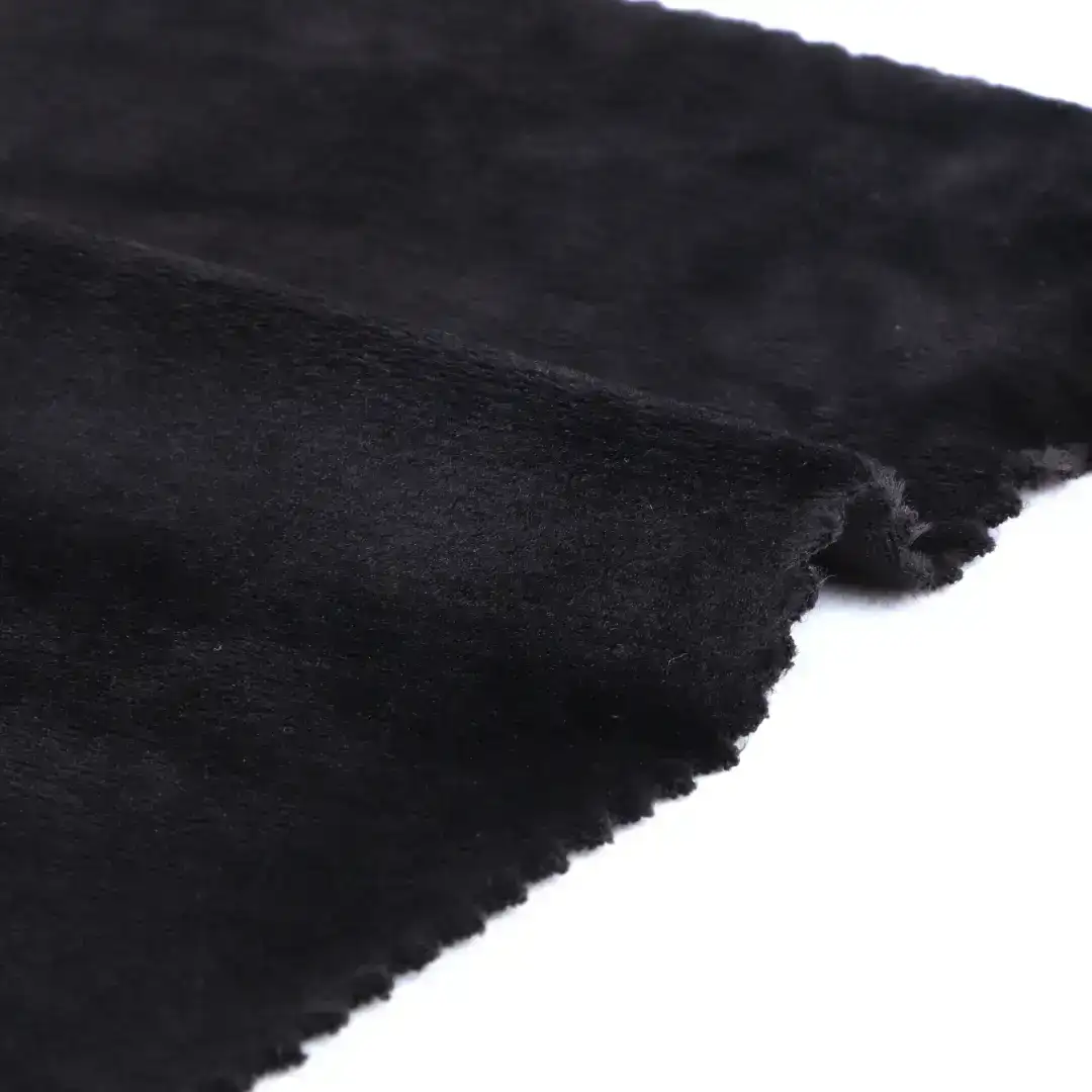 China Fabric for Jacket,Blazer,Women Top,Trench Coat,Down Coat,Overcoat,Suit Velvet Knit Fabric Polyester Spandex Black color buy from China wholesaler bulk order at wholesale price free worldwide shipping Alibaba