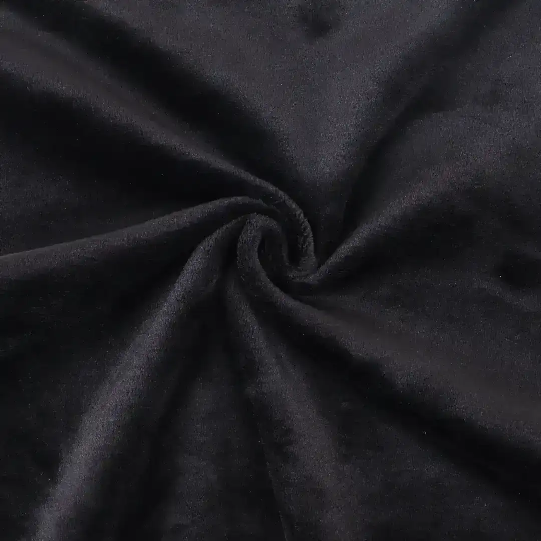 China Fabric for Blazer,Jacket Velvet Knit Fabric Polyester Spandex Black color buy from China wholesaler bulk order at wholesale price free worldwide shipping Alibaba