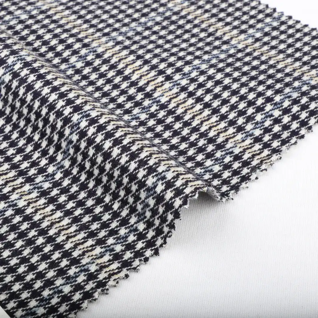 China Fabric for Pants,Jacket,Blazer,Trench Coat,Down Coat Weft Jacquard Knit Fabric Polyester Rayon Spandex Black White Group color buy from China wholesaler bulk order at wholesale price free worldwide shipping Alibaba