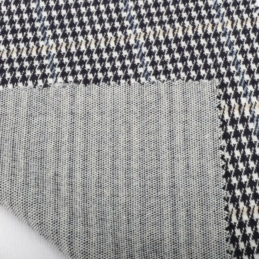 China Fabric for Pants,Jacket,Blazer,Trench Coat,Down Coat Weft Jacquard Knit Fabric Polyester Rayon Spandex Black White Group color buy from China wholesaler bulk order at wholesale price free worldwide shipping Alibaba