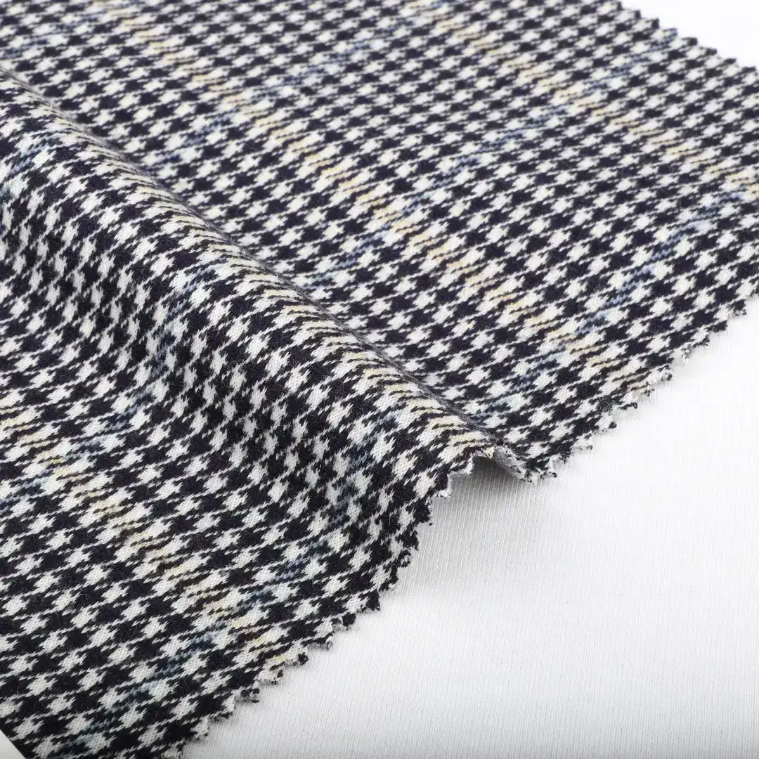 China Fabric for Waistcoat,Blazer Weft Jacquard Knit Fabric Polyester Rayon Spandex Black White Group color buy from China wholesaler bulk order at wholesale price free worldwide shipping Alibaba