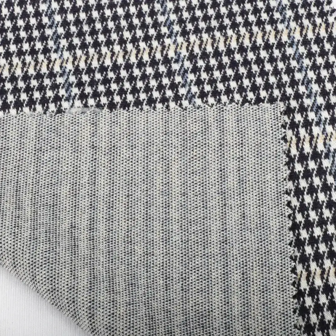 China Fabric for Waistcoat,Blazer Weft Jacquard Knit Fabric Polyester Rayon Spandex Black White Group color buy from China wholesaler bulk order at wholesale price free worldwide shipping Alibaba