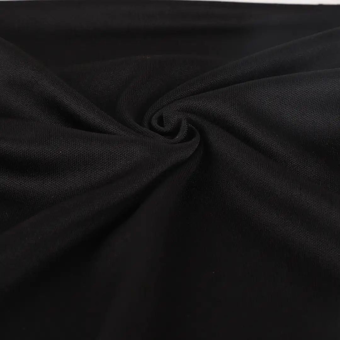 China Fabric for T-Shirt, Hoodie, Polo Shirt, Pajamas, Yoga Clothes, Women Top   Single Jersey Knit Fabric Polyester Black color buy from China wholesaler bulk order at wholesale price free worldwide shipping Alibaba