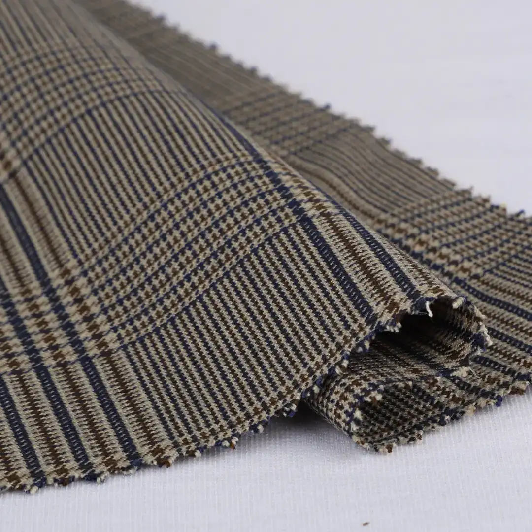 China Fabric for Jackets,Blazer,Tank Top,Trench Coat,Down Jacket,Overcoat,Suit,Outdoor Jackets Polyester Jacquard Synthetic Woven Fabric Polyester Rayon Spandex Brown/Navy/Cream color buy from China wholesaler bulk order at wholesale price free worldwide shipping Alibaba