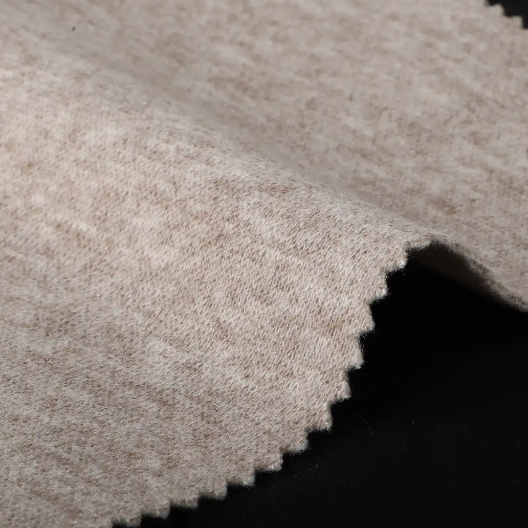 China Fabric for Hoodie,Blazer,Skirt Knit Woolen Fabric Woolen Polyester Beige color buy from China wholesaler bulk order at wholesale price free worldwide shipping Alibaba